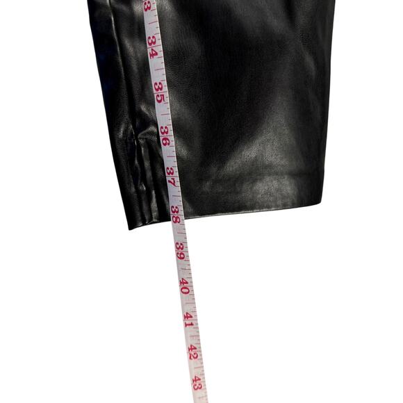 NWT Michael Michael Kors Rocker Edgy Faux Leather Legging Pants Felt Lined Large - Picture 6 of 13